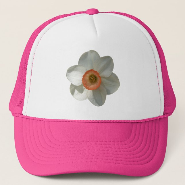 Gorra De Camionero Flor de primavera rosada de Daffodil (Anverso)