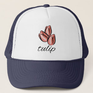 Gorra De Camionero flor de tulipán rosa vintage regalo floral fresco