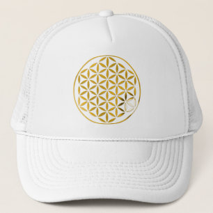Gorra De Camionero Flor De Vida 1 - Sello de oro