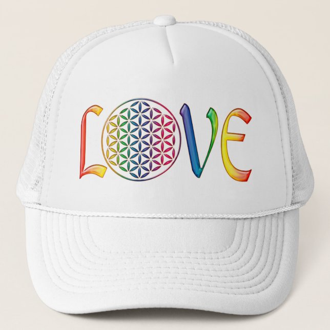Gorra De Camionero Flor de vida / Blume des Lebens - AMOR (Anverso)