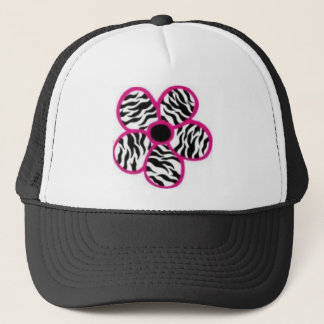 Gorra De Camionero Flor del estampado de zebra