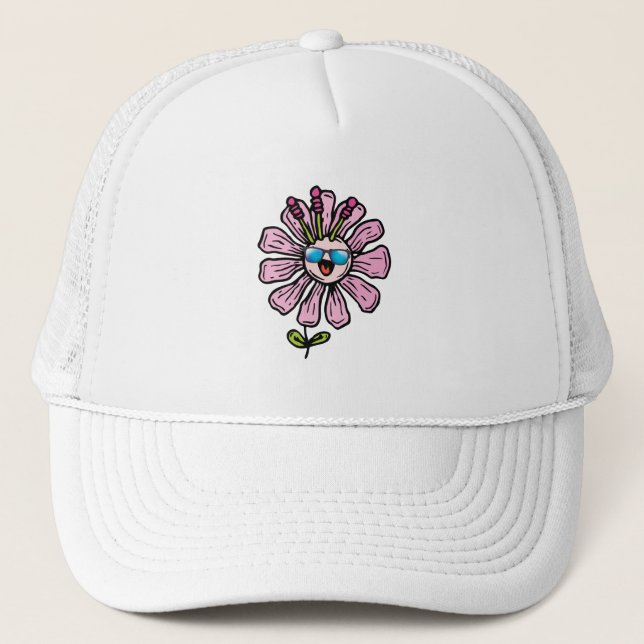 Gorra De Camionero Flor feliz (Anverso)