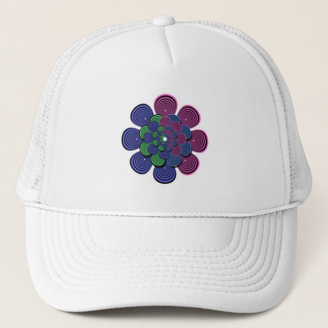 Gorra De Camionero Flor fractal (Anverso)