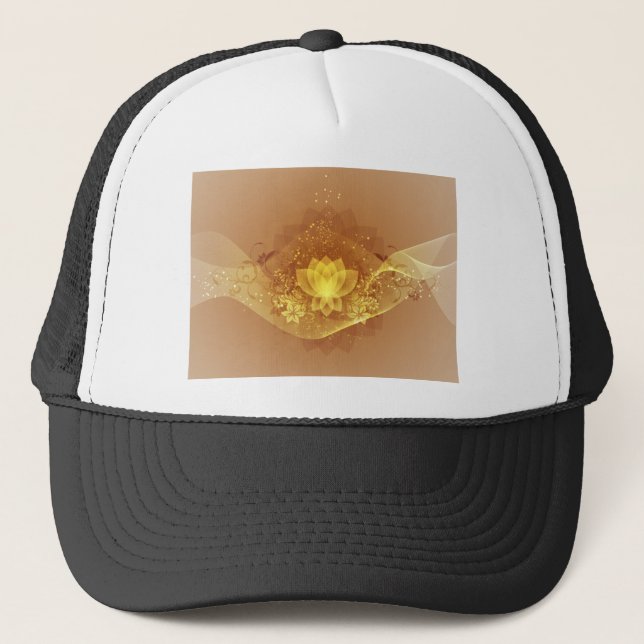 Gorra De Camionero Flor Gold Lotus (Anverso)