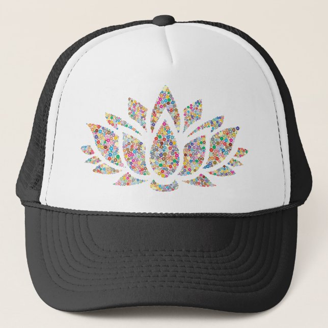 Gorra De Camionero Flor Lotus colorida (Anverso)