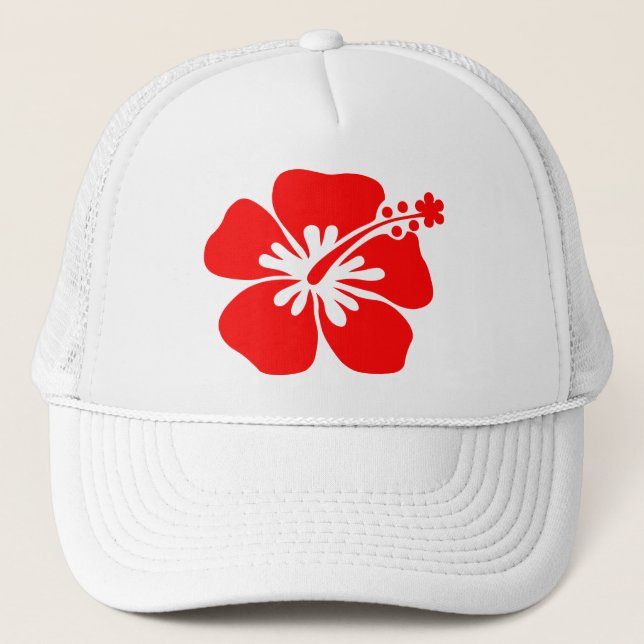 Gorra De Camionero Flor roja del hibisco (Anverso)