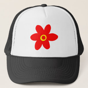 Gorra De Camionero Flor roja grande