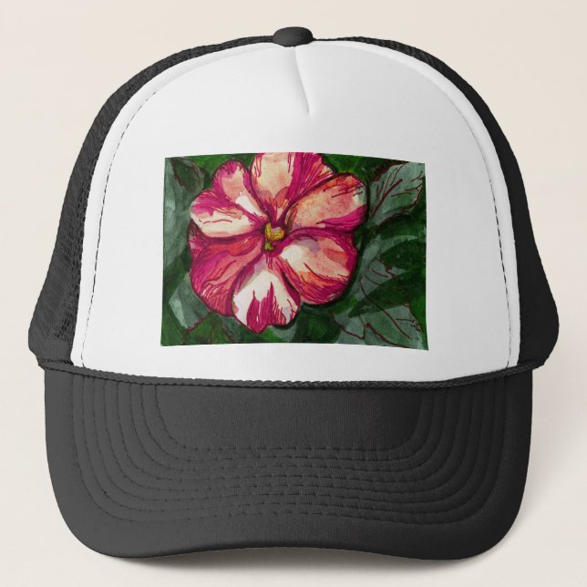 Gorra De Camionero Flor rosa de Balsam (Anverso)