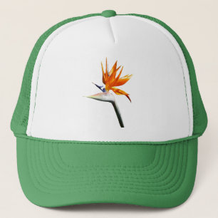 Gorra De Camionero Flor tropical naranja Ave del Paraíso