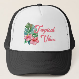 Gorra De Camionero Flora acuarela de los vibros tropicales