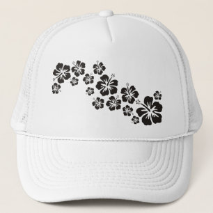 Gorra De Camionero floraciones del hibisco en negro
