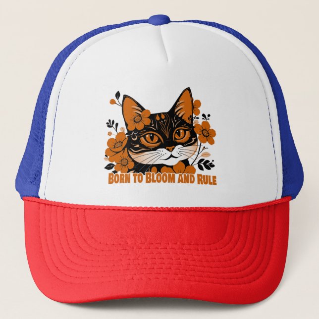 Gorra De Camionero Floral Cat  (Anverso)