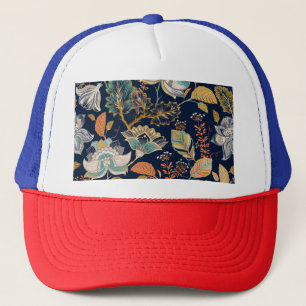 Gorra De Camionero Floral colorida: fondo sin soldadura