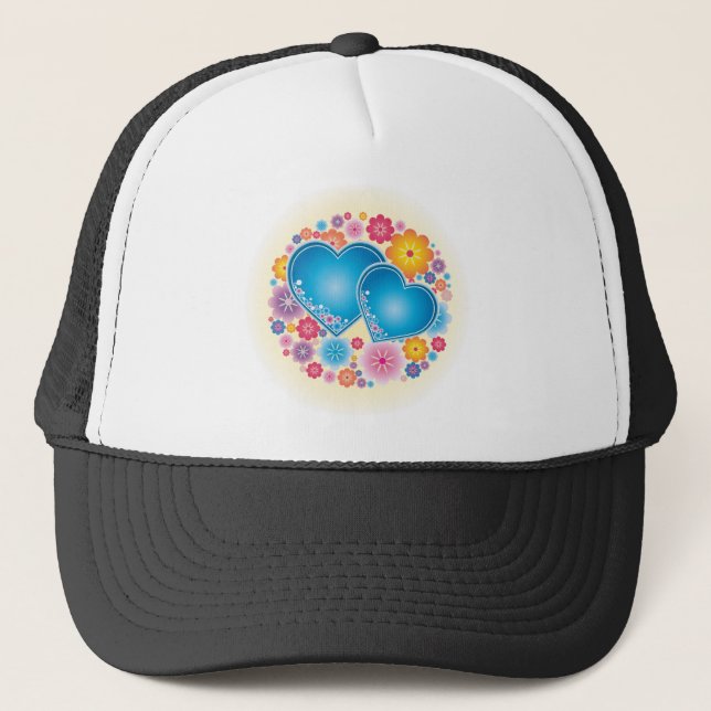 Gorra De Camionero Floral de Blue Hearts (Anverso)