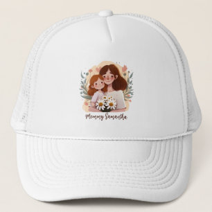 Gorra De Camionero Floral Mom and Daughter Vibrant Background