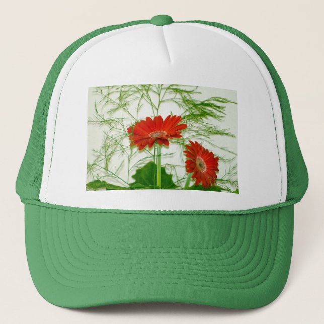 Gorra De Camionero Floral rojo (Anverso)