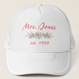 Gorra De Camionero Floral rosa de novia