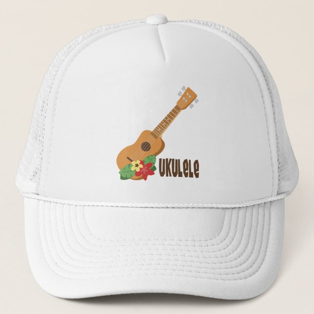 Gorra De Camionero Floral Ukulele (Anverso)