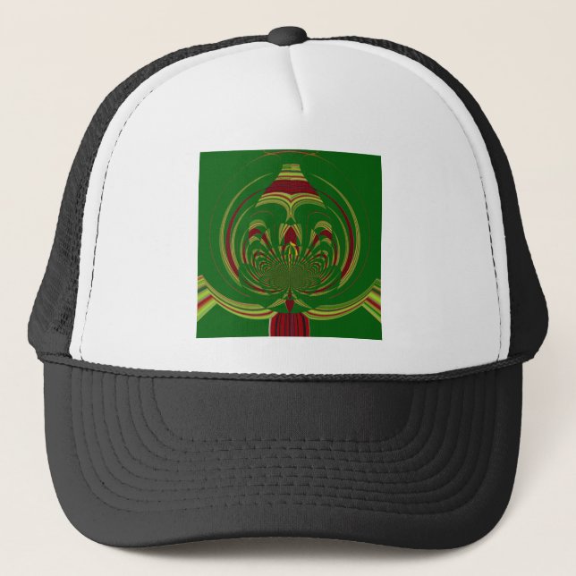 Gorra De Camionero Floral verde (Anverso)