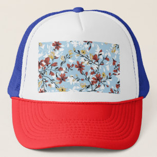 Gorra De Camionero Floral Vintage: Sencillo fondo de tela.