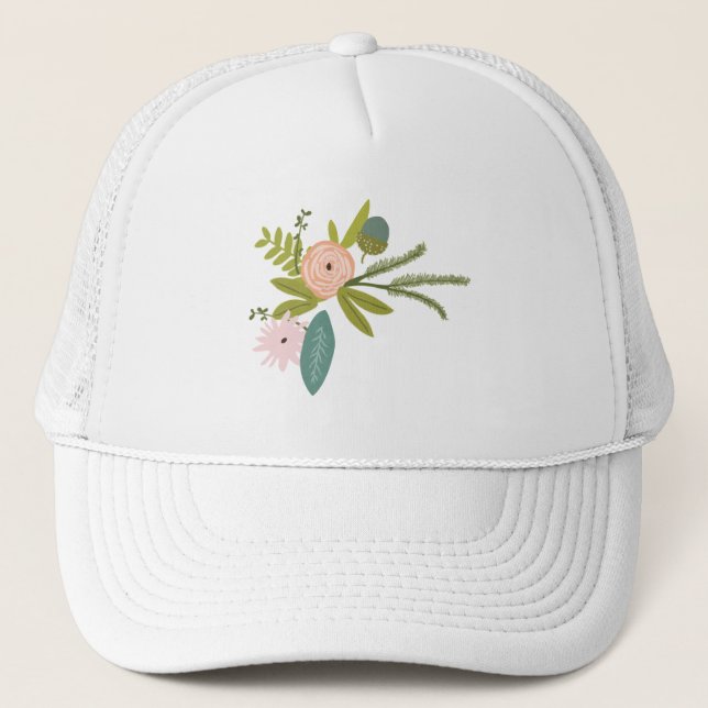 Gorra De Camionero Floral y fauna (Anverso)