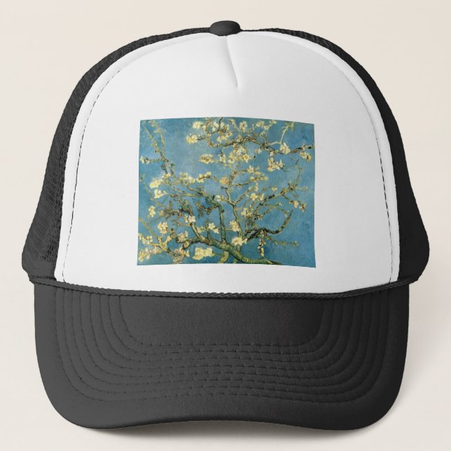 Gorra De Camionero Floreciente árbol de almendros por Van Gogh (Anverso)