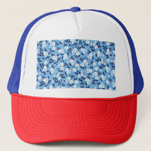 Gorra De Camionero Flores azules y blancas: vintage