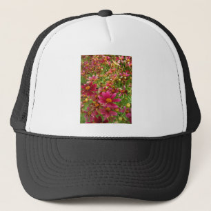 Gorra De Camionero Flores brillantes de rosado caliente y margarita a