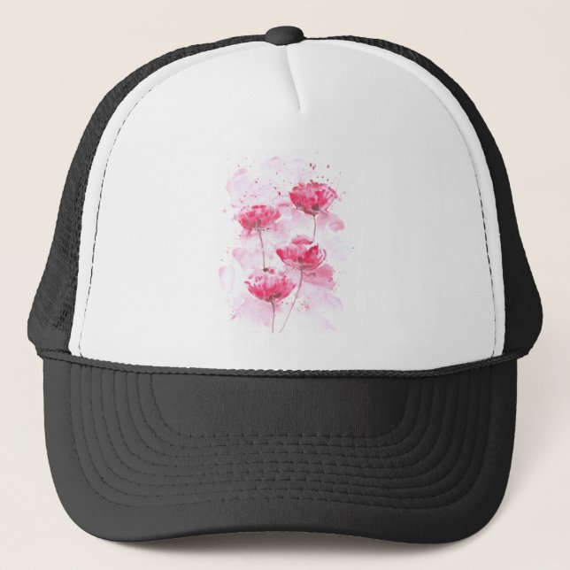 Gorra De Camionero Flores de amapola rojas (Anverso)