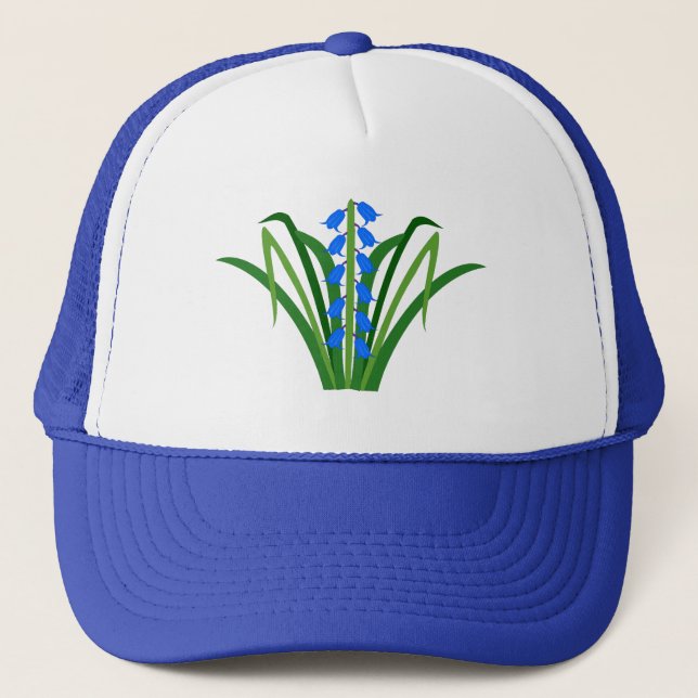 Gorra De Camionero Flores de Bluebell Niño Primavera (Anverso)