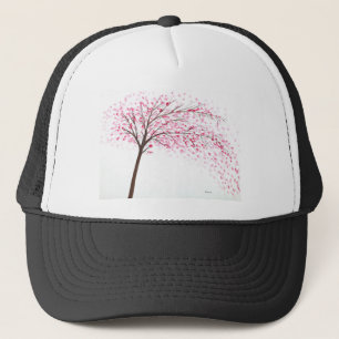 Gorra De Camionero Flores de cerezo pintura acuarela