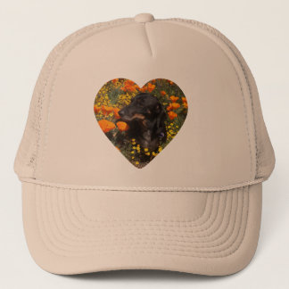 Gorra De Camionero Flores de Dachshund