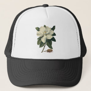 Gorra De Camionero Flores de flor de Magnolia blanca floreciente
