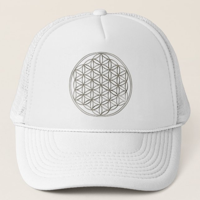 Gorra De Camionero FLORES DE LA VIDA - plata (Anverso)
