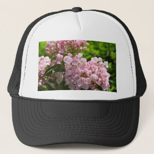 Gorra De Camionero Flores de laurel de la montaña rosa bonito