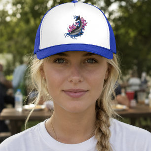 Gorra De Camionero Flores de Loto de Delfines Flor de Cerezo