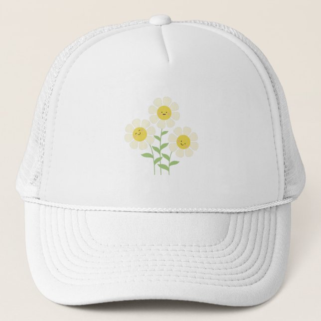 Gorra De Camionero Flores de margarita felices (Anverso)