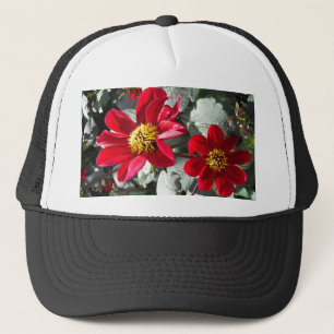 Gorra De Camionero flores de margarita rosada roja / margarita