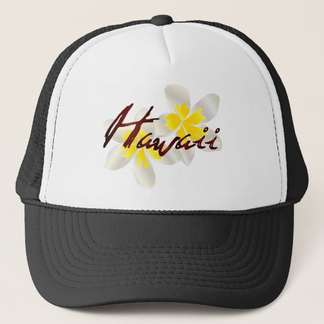 Gorra De Camionero Flores de plumeria de Hawái (Anverso)