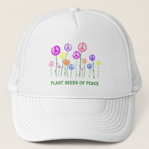 Gorra De Camionero Flores de signos de paz