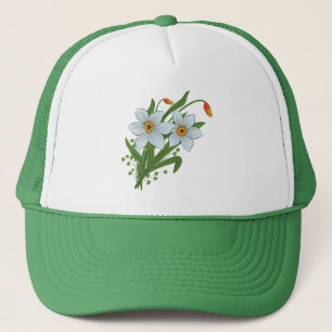 Gorra De Camionero Flores de tulipanes y daffodils