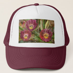 Gorra De Camionero Flores del desierto rosadas de Arizona
