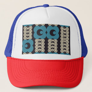 Gorra De Camionero Flores Estilizadas: Geométricas Vintage Modernas.