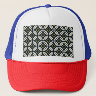 Gorra De Camionero Flores geométricas sin foco: patrón colorido.