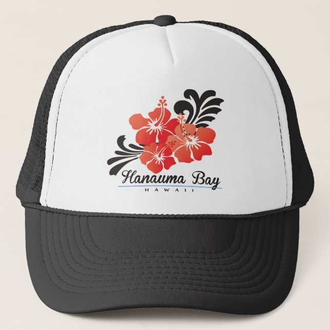 Gorra De Camionero Flores Hawaii rojas hibiscus (Anverso)