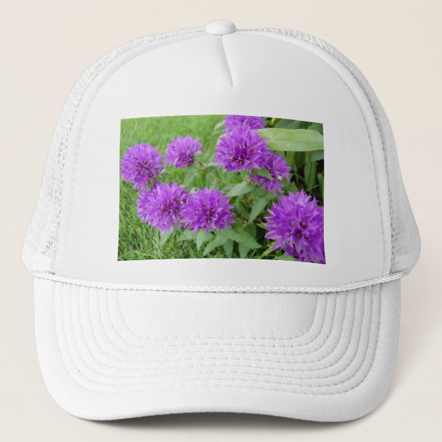 Gorra De Camionero flores moradas (Anverso)