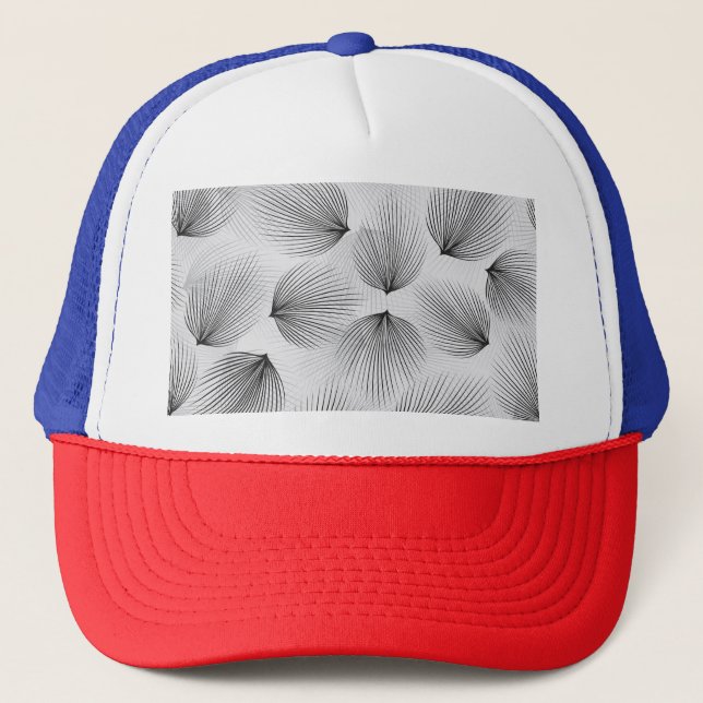 Gorra De Camionero Flores negras abstractas: Elegancia gris. (Anverso)