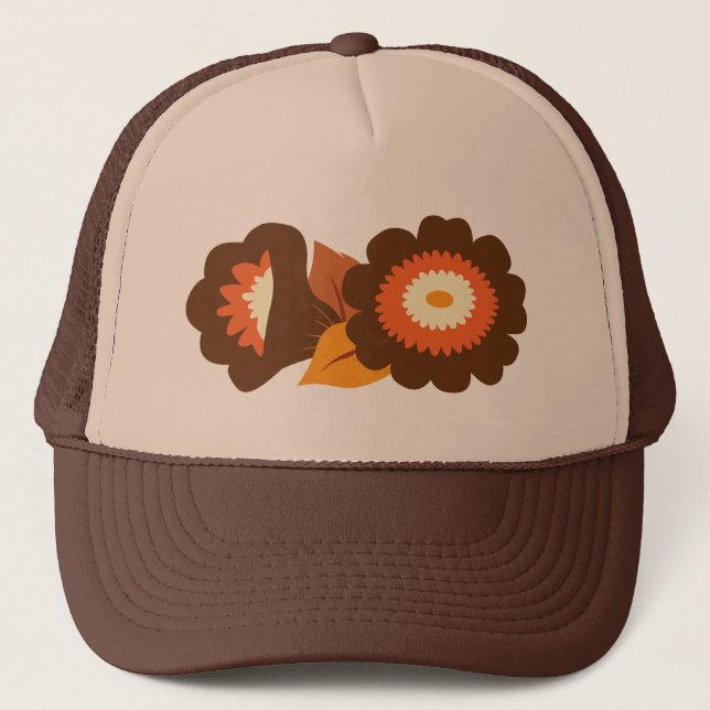 Gorra De Camionero Flores retras de Brown (Anverso)