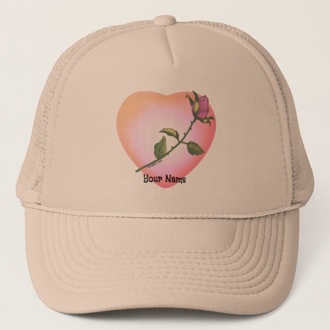 Gorra De Camionero Flores rosadas de Rosebud (Anverso)