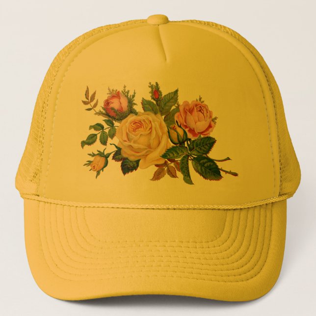 Gorra De Camionero flores, rosas (Anverso)